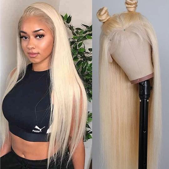 #613 Blonde Silky Straight 13x4 Lace Front Wig 180% Density