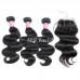 Virgin Hair Body Wave Bundles With 1 Lace Closure