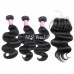 Virgin Hair Body Wave Bundles With 4x4 Transparent/HD  Lace Closure