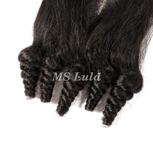 Double Drawn Flower Curly Virgin Human Hair Bundles With 4x4 Lace Closure | Human Hair Wig | Lace Front