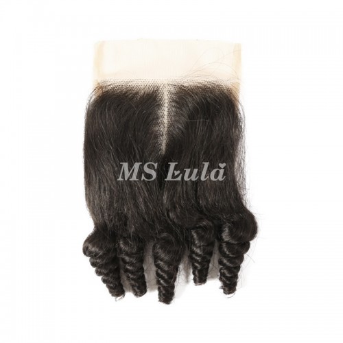 Double Drawn Flower Curly Virgin Human Hair Bundles With 4x4 Lace Closure | Human Hair Wig | Lace Front