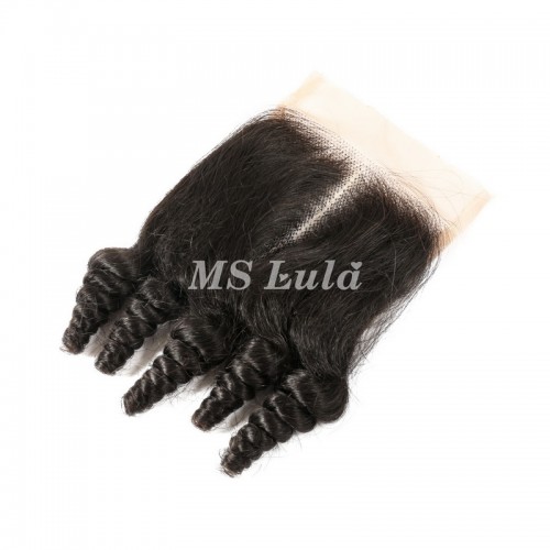 Double Drawn Flower Curly Virgin Human Hair Bundles With 4x4 Lace Closure | Human Hair Wig | Lace Front