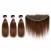 #2 Color Straight Hair Bundles With 13x4 Transparent Lace Frontal