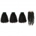 Double Drawn Curly (Pissy A) Virgin Human Hair Bundles With 4x4 Lace Closure