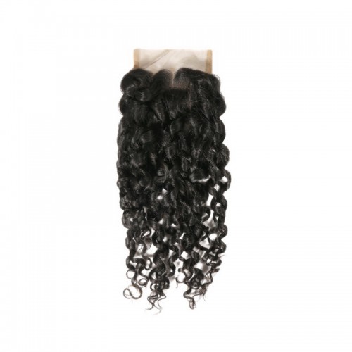 Double Drawn Curly (Pissy A) Virgin Human Hair Bundles With 4x4 Lace Closure | Human Hair Wig | Lace Front