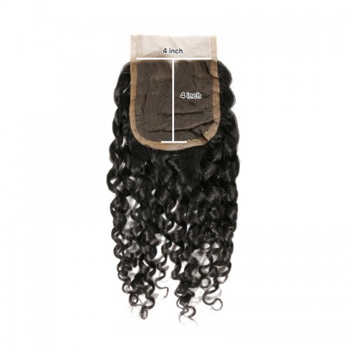 Double Drawn Curly (Pissy A) Virgin Human Hair Bundles With 4x4 Lace Closure | Human Hair Wig | Lace Front