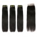 Double Drawn Virgin Human Hair Straight Bundles With 4x4 Lace Closure
