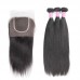 Virgin Hair Straight Bundles With 1 Lace Closure