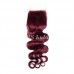 Body Wave #99J Virgin Human Hair 4x4 13x4 Transparent Lace Closure/Frontal