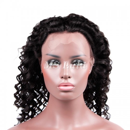 Virgin Hair Deep Wave 360 Lace Frontal Closure 22.5x4x2 With Adjustable Strap | Human Hair Wig | Lace Front