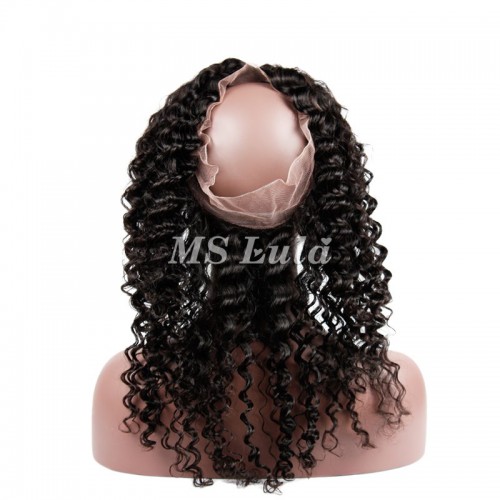 Virgin Hair Deep Wave 360 Lace Frontal Closure 22.5x4x2 With Adjustable Strap | Human Hair Wig | Lace Front