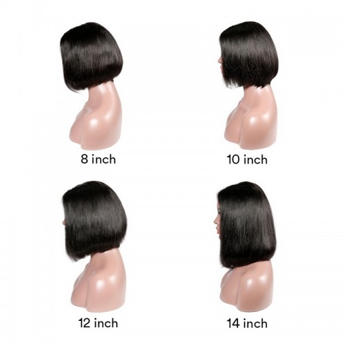 Medium Brown Straight 13x4 Lace Frontal Bob Wig Human Hair | Human Hair Wig | Lace Front