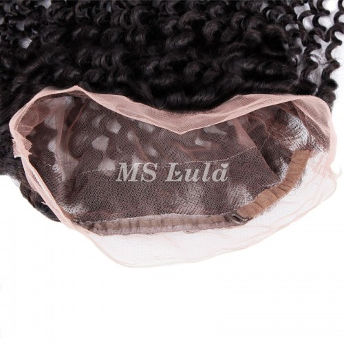 Virgin Hair Kinky Curly 360 Lace Frontal Closure 22.5x4x2 With Adjustable Strap Medium Brown Lace | Human Hair Wig | Lace Front
