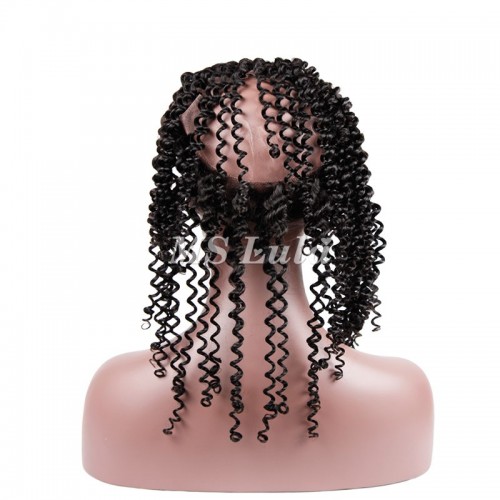 Virgin Hair Kinky Curly 360 Lace Frontal Closure 22.5x4x2 With Adjustable Strap Medium Brown Lace | Human Hair Wig | Lace Front