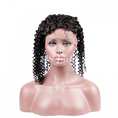 Virgin Hair Kinky Curly 360 Lace Frontal Closure 22.5x4x2 With Adjustable Strap Medium Brown Lace | Human Hair Wig | Lace Front