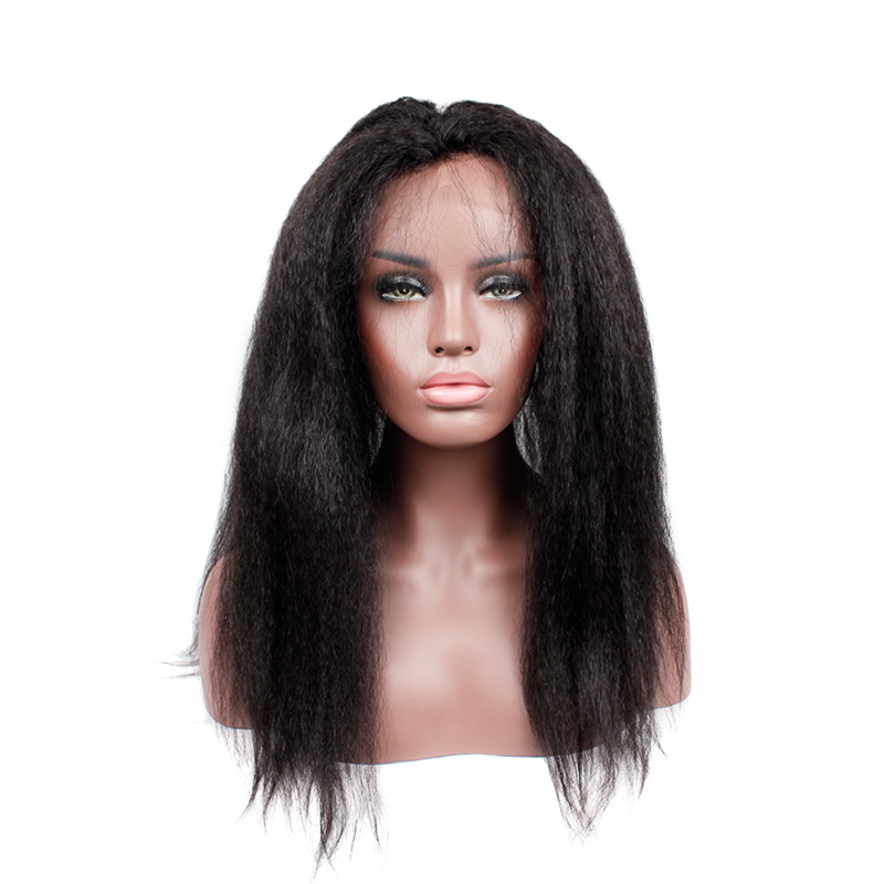 Virgin Hair Kinky Straight 360 Transparent Lace Frontal Closure 22.5x4x2 With Adjustable Strap