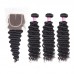 Virgin Deep Wave Hair Bundles With 4x4 Transparent/HD Lace Closure