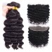 Virgin Loose Deep Hair Bundles With 13x4 Transparent/HD Lace Frontal Closure