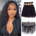 Virgin Kinky Curly Hair Bundles With 13x4 Transparent/HD Lace Frontal Closure