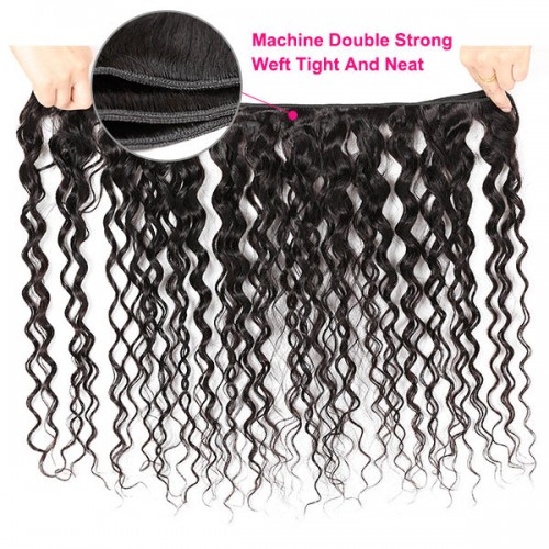 Virgin Water Wave Hair Bundles With 13x4 Transparent/HD Lace Frontal Closure | Human Hair Wig | Lace Front