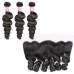 Virgin Loose Wave Hair Bundles With 13x4 Medium Brown Lace Frontal