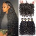 Virgin Water Wave Hair Bundles With 13x4 Medium Brown Lace Frontal