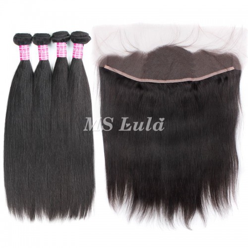 Virgin Straight Hair Bundles With 13x4 Transparent/HD Lace Frontal | Human Hair Wig | Lace Front