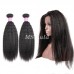 Virgin Hair Kinky Straight Bundles With 360 Full Lace Frontal