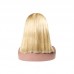 #613 Blonde Color Headband Wig Human Hair Straight Bob Wig 