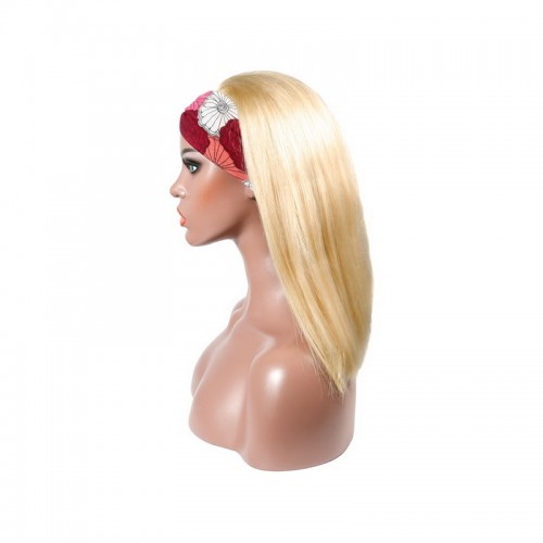 #613 Blonde Color Headband Wig Human Hair Straight Bob Wig  | Human Hair Wig | Lace Front