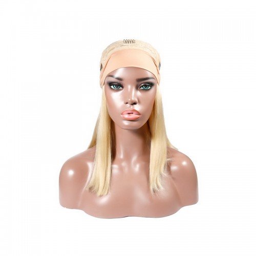 #613 Blonde Color Headband Wig Human Hair Straight Bob Wig  | Human Hair Wig | Lace Front