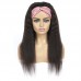 Headband Wig Human Hair Kinky Straight Wig 