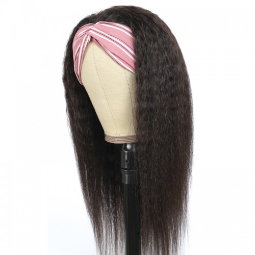 Headband Wig Human Hair Kinky Straight Wig  | Human Hair Wig | Lace Front