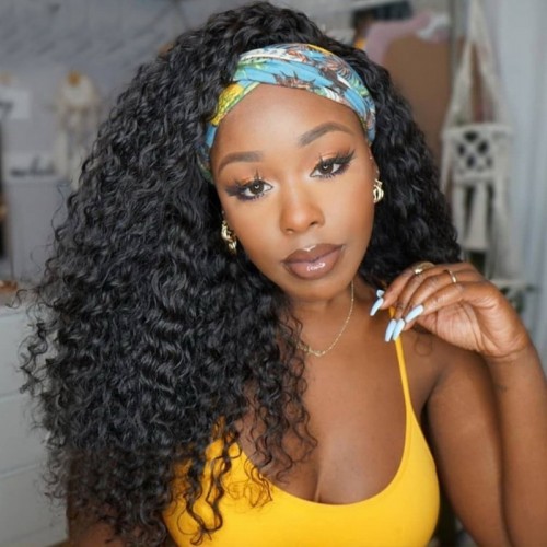 Headband Wig Human Hair Deep Wave Wig  | Human Hair Wig | Lace Front