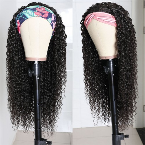 Headband Wig Human Hair Deep Wave Wig  | Human Hair Wig | Lace Front