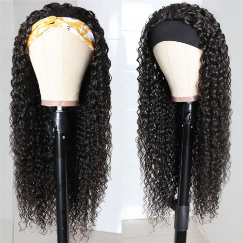 Headband Wig Human Hair Deep Wave Wig  | Human Hair Wig | Lace Front