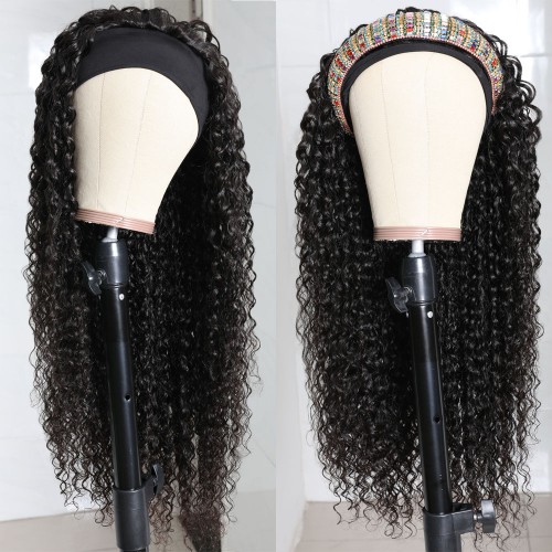 Headband Wig Human Hair Deep Wave Wig  | Human Hair Wig | Lace Front