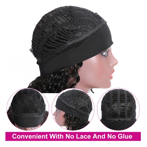 Headband Wig Human Hair Deep Wave Wig  | Human Hair Wig | Lace Front