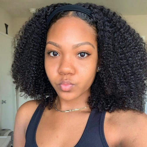 Headband Wig Human Hair Kinky Curly Wig  | Human Hair Wig | Lace Front