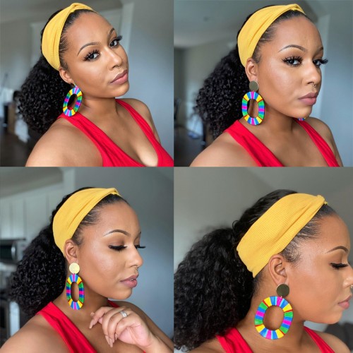 Headband Wig Human Hair Kinky Curly Wig  | Human Hair Wig | Lace Front