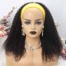 Headband Wig Human Hair Kinky Curly Wig 