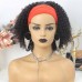 Headband Wig Human Hair Kinky Curly Wig 