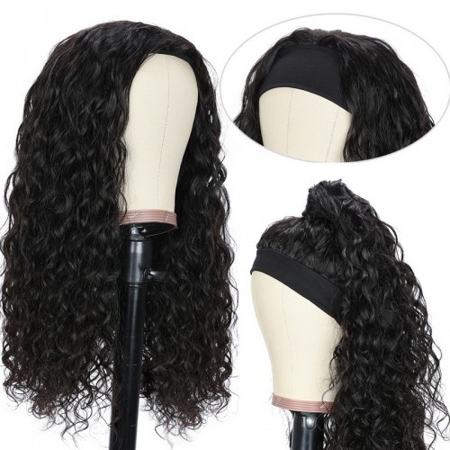 Headband Wig Human Hair Water Wave Wig  | Human Hair Wig | Lace Front