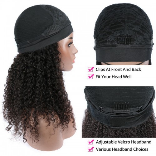 Headband Wig Human Hair Water Wave Wig  | Human Hair Wig | Lace Front