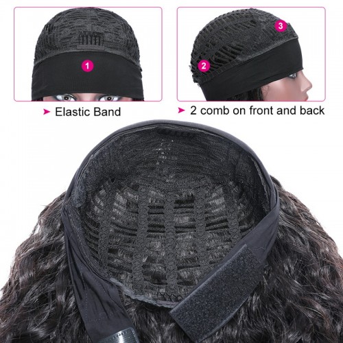Headband Wig Human Hair Water Wave Wig  | Human Hair Wig | Lace Front