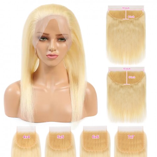 #613 Transparent Lace Closure Virgin Hair Natural Straight Lace Frontal Closure | Human Hair Wig | Lace Front