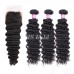 Virgin Deep Wave Hair Bundles With 4X4 Silk Base Lace Closure