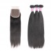 Virgin Straight Hair Bundles With 4X4 Silk Base Lace Closure