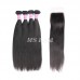 Virgin Straight Hair Bundles With 4X4 Silk Base Lace Closure