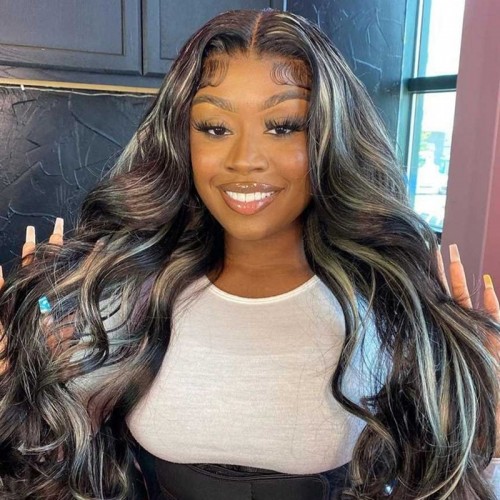 Virgin Human Hair Piano Color P1B/613 Straight/Body Wave Bundles | Human Hair Wig | Lace Front